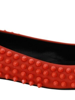 Philipp Plein Vibrant Orange Pointed Leather Flats