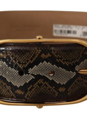 Dolce & Gabbana Elegant Gold Oval Buckle Leather Belt
