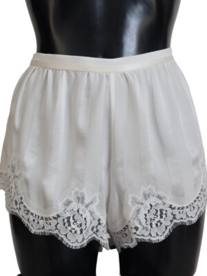 Dolce & Gabbana Elegant White Lace Lingerie Shorts