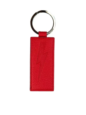 Neil Barrett Red Leather Men Keychain