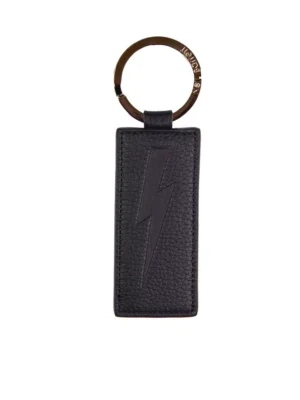 Neil Barrett Blue Leather Men Keychain