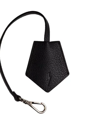 Neil Barrett Black Leather Men Keychain
