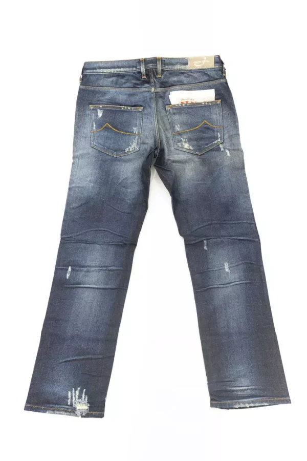 Jacob Cohen Blue Cotton Women Jeans with Straight Leg and Small Rips - Image 3