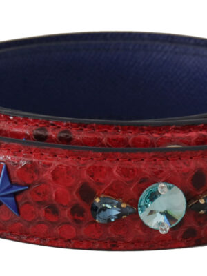Dolce & Gabbana Chic Red Python Leather Shoulder Strap