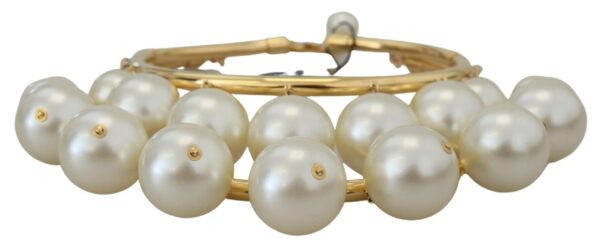 Dolce & Gabbana Elegant Faux Pearl Embellished Gold Choker - Image 5