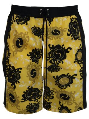 Dsquared² Yellow Block Print Swim Shorts Boxer