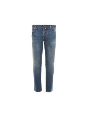 Jacob Cohen Light Blue Cotton Men Jeans with Stretch Fit