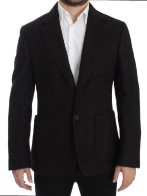 Dolce & Gabbana Bordeaux Alpaga Two-Button Blazer Jacket