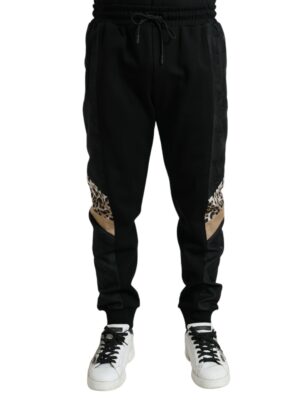Dolce & Gabbana Elegant Black Leopard Jogger Pants