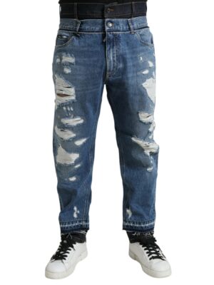 Dolce & Gabbana Chic Skinny Tattered Denim Jeans