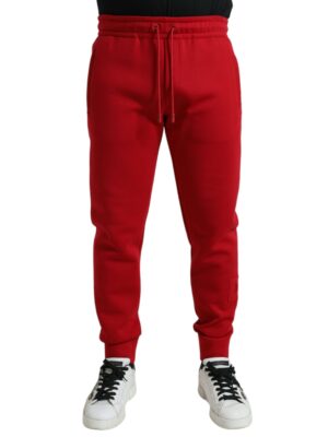 Dolce & Gabbana Sizzling Red Cotton Blend Jogger Pants