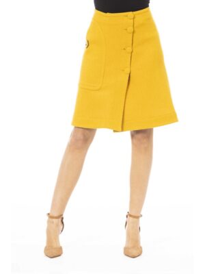 Jacob Cohen Yellow Wool Women Skirt