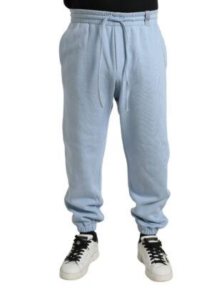 Dolce & Gabbana Elegant Light Blue Cotton Blend Joggers