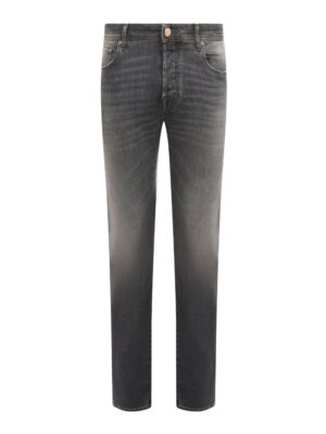 Jacob Cohen Sleek Gray Stretch Cotton Regular Fit Jeans