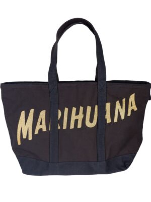 Palm Angels Chic Black Cotton Shoulder Bag