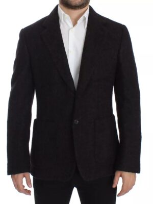 Dolce & Gabbana Bordeaux Alpaca Two Button Jacket Blazer