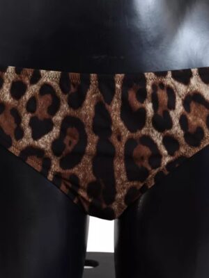 Dolce & Gabbana Brown Leopard Print Swimsuit Swimwear Bikini Bottom