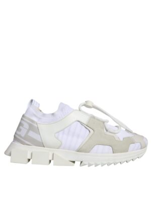Dolce & Gabbana White Mesh Sorrento Trekking Sneakers Shoes