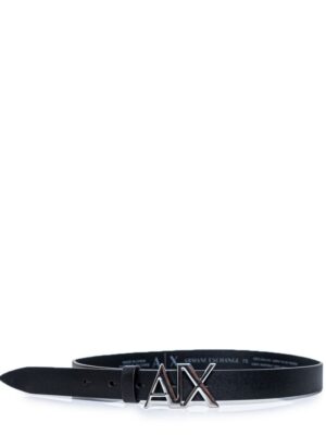 Armani Exchange Black Leather Belt