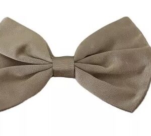 Dolce & Gabbana Silver Gray 100% Silk Adjustable Neck Bow Tie