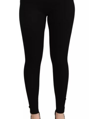 Dolce & Gabbana Black High Waist Stretch Pants Tights