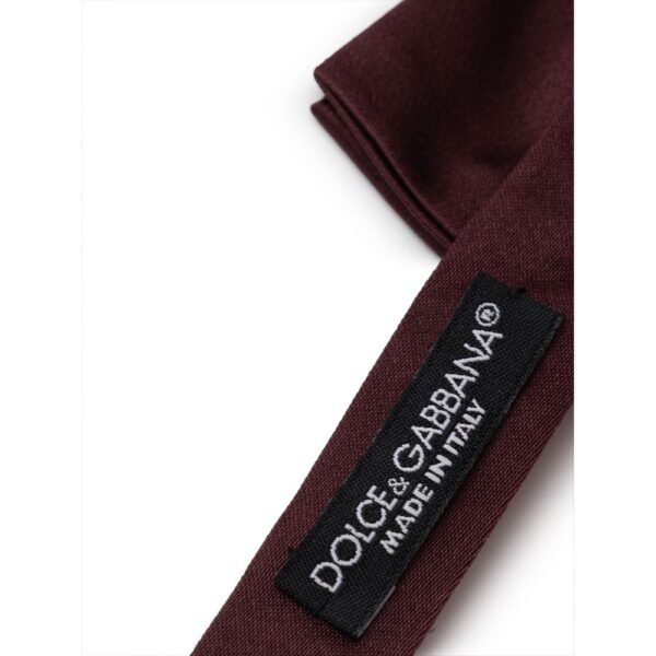 Dolce & Gabbana Burgundy Silk Ties & Bowty - Image 4
