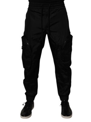 Dolce & Gabbana Black Nylon Cargo Jogger Men Sweatpants Pants