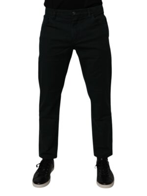 Dolce & Gabbana Dark Green Cotton Loose Skinny Men Denim Jeans