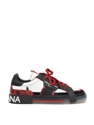 Dolce & Gabbana Black And White Leather Sneaker