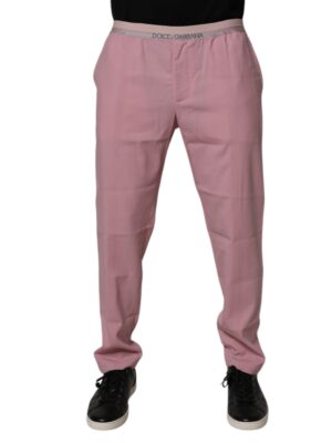 Dolce & Gabbana Pink Cotton Stretch Chino Pants