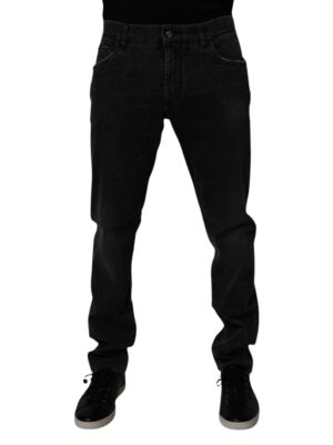 Dolce & Gabbana Black Cotton Stretch Slim Fit Men Denim Jeans