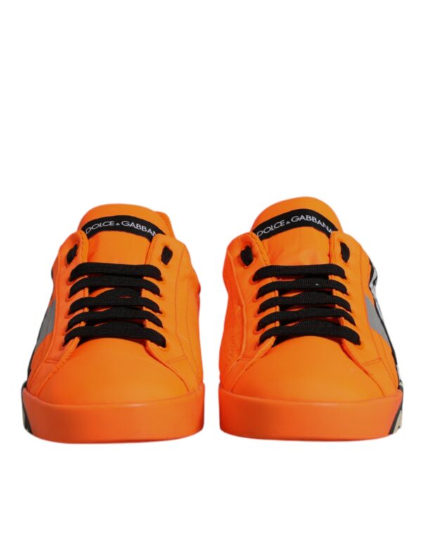 Dolce & Gabbana Orange Portofino Logo Tape Men Sneakers Shoes - Image 2