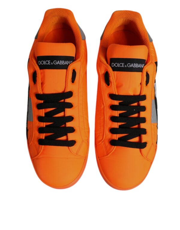 Dolce & Gabbana Orange Portofino Logo Tape Men Sneakers Shoes - Image 3