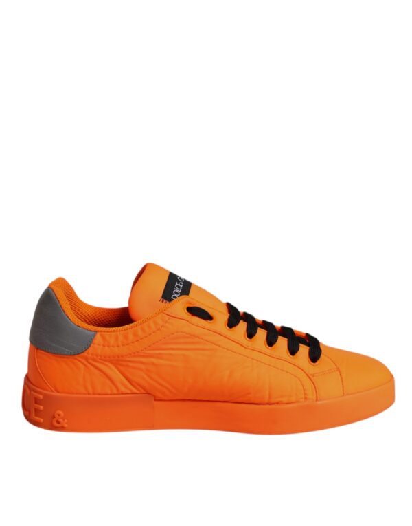 Dolce & Gabbana Orange Portofino Logo Tape Men Sneakers Shoes - Image 7