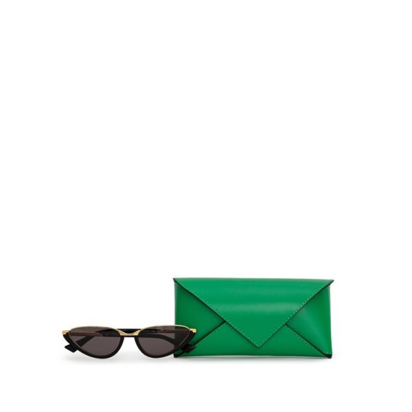 Bottega Veneta Black Haircalf Sunglasses - Image 4