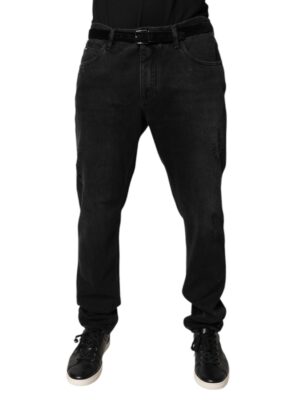 Dolce & Gabbana Black Cotton Skinny Men Denim Jeans