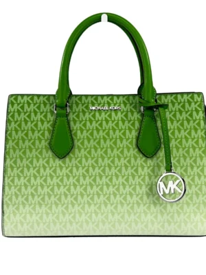 Michael Kors Sheila Medium Crossbody Satchel Purse Bag Jungle Green