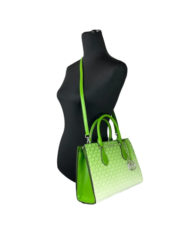 Michael Kors Sheila Medium Crossbody Satchel Purse Bag Jungle Green - Image 2
