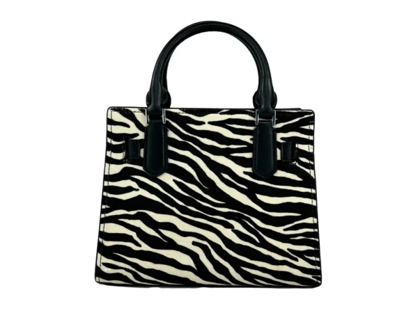 Michael Kors Hamilton Small Leather Zebra Print Satchel Crossbody Black/White - Image 3