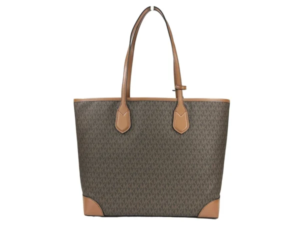 Michael Kors Eva Large Stripe Travel Tote Bag Plus Pouch Brown - Image 3