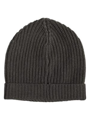 Dolce & Gabbana Dark Gray Cashmere Knit Winter Beanie Hat