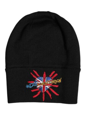 Dolce & Gabbana Black #DGLOVESLONDON Knitted Beanie Hat