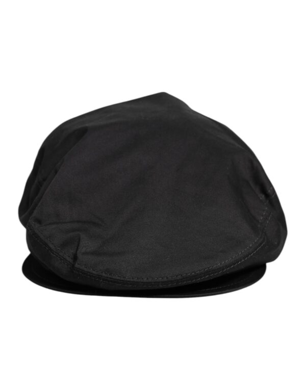Dolce & Gabbana Black Cotton Newsboy Capello Cabbie Hat - Image 2
