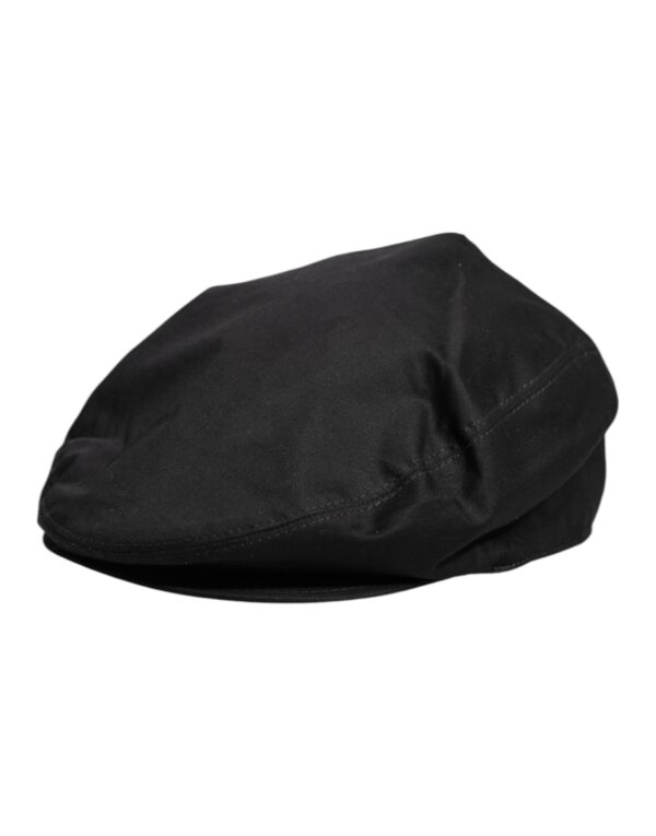 Dolce & Gabbana Black Cotton Newsboy Capello Cabbie Hat - Image 3