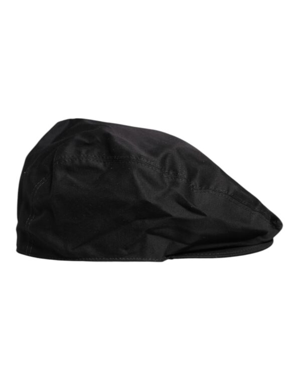 Dolce & Gabbana Black Cotton Newsboy Capello Cabbie Hat - Image 4