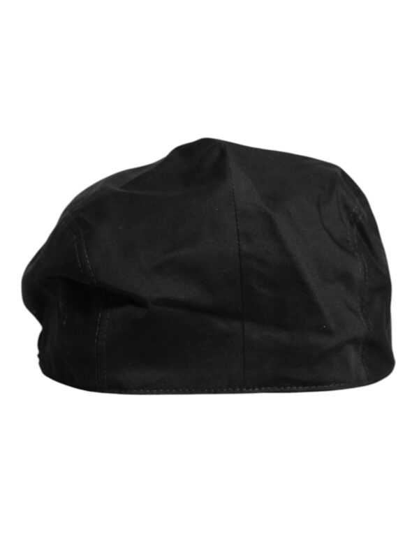 Dolce & Gabbana Black Cotton Newsboy Capello Cabbie Hat - Image 5