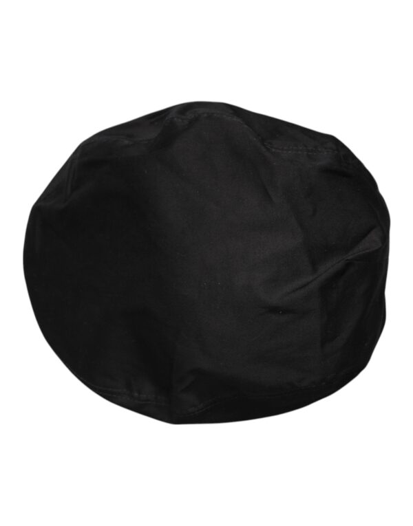 Dolce & Gabbana Black Cotton Newsboy Capello Cabbie Hat - Image 6