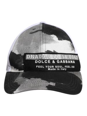 Dolce & Gabbana White Gray Camouflage 6 Panels Baseball Cap
