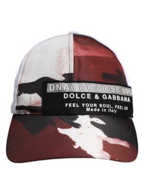 Dolce & Gabbana White Camouflage Print 6 Panels Baseball Cap