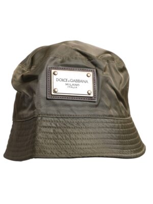 Dolce & Gabbana Brown DG Plaque Wide Brim Bucket Hat